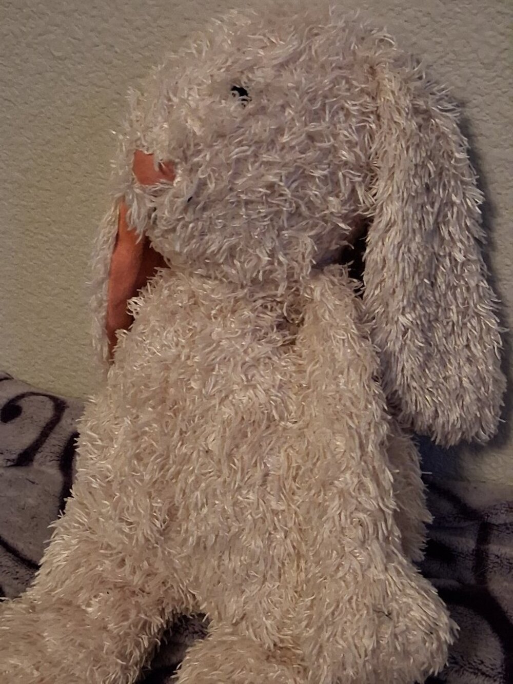 16" Jellycat Bashful Junglie Bunglie Bunny Cream Beige Pink Velour Suede Ears